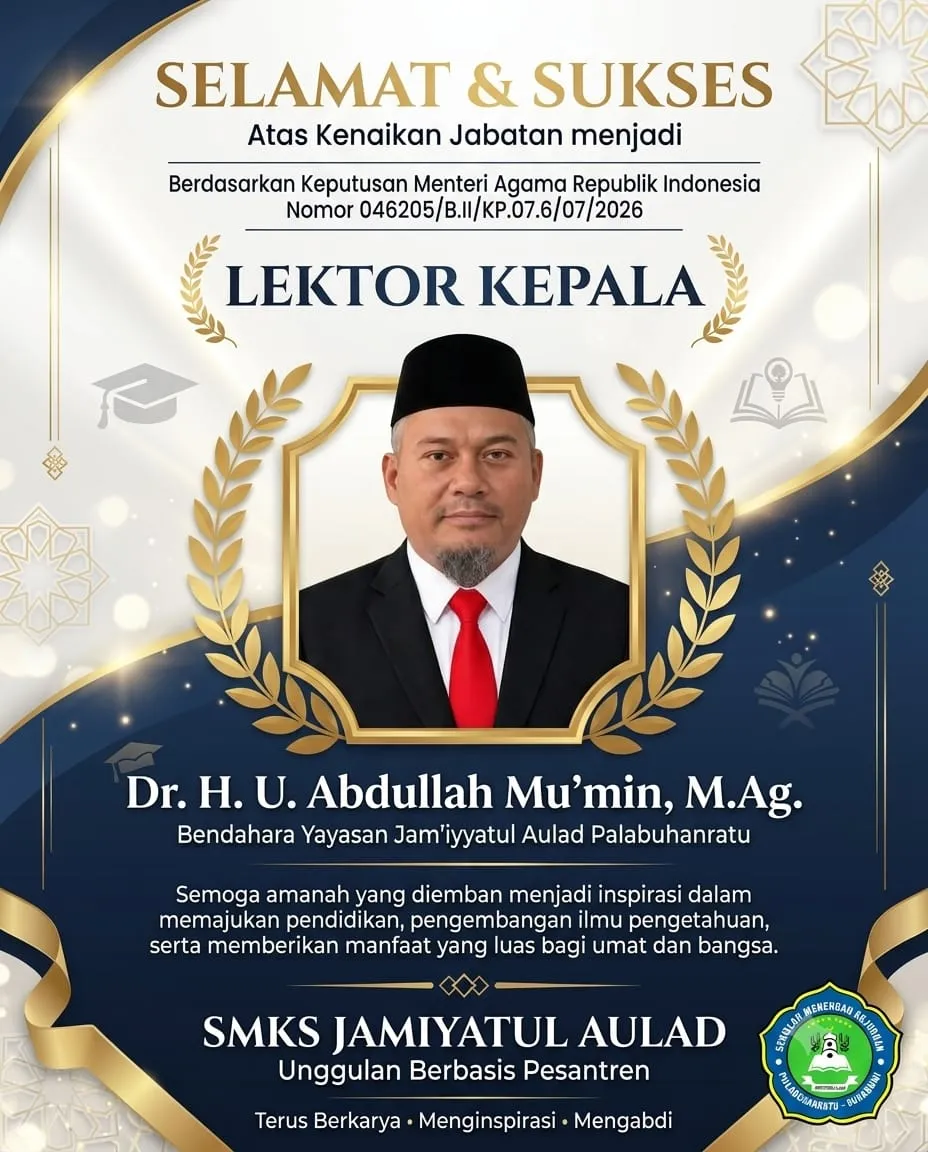Selamat Atas Kenaikan Jabatan Lektor Kepala Dr. H. U. Abdullah Mu'min, M.Ag.